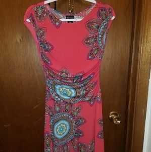 Coral Colorful Feather Dress